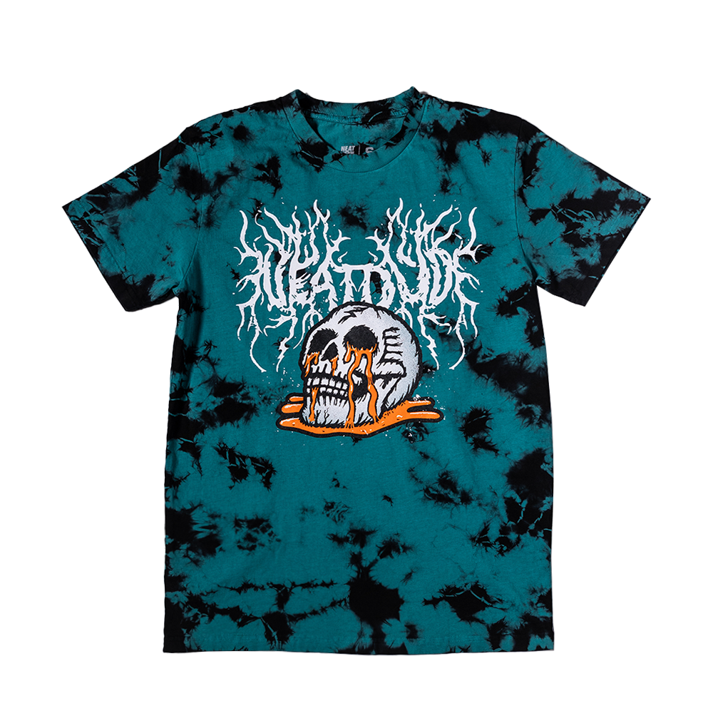 Tie Dye Skull Puddle Tee - Teal – neat dude