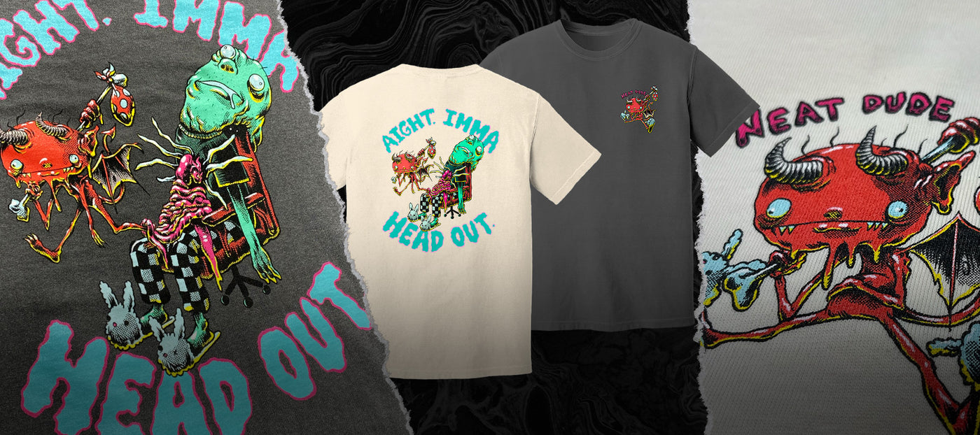 neat dude x kinjiro 'imma head out' tee promo