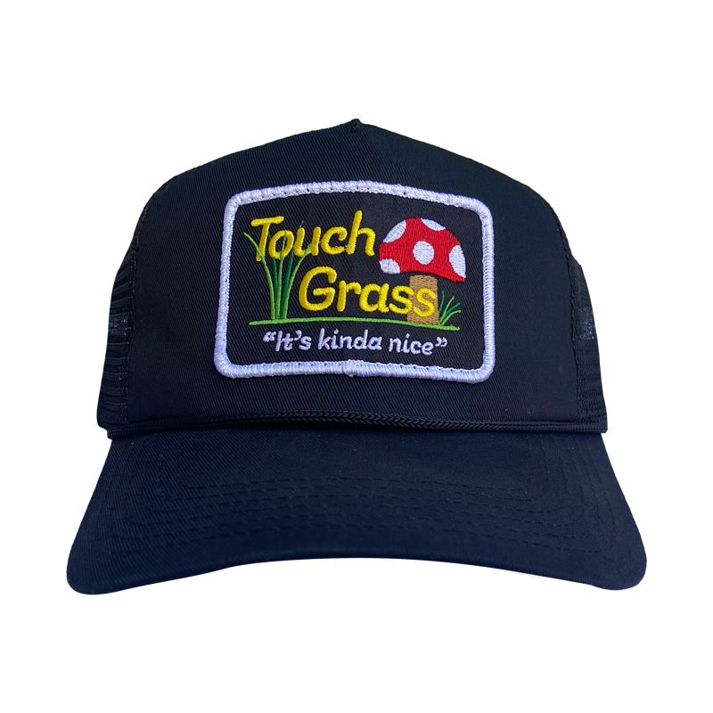 Touch Grass Trucker Hat - Black