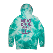 Skull Puddle Hoodie - Teal Tie Dye