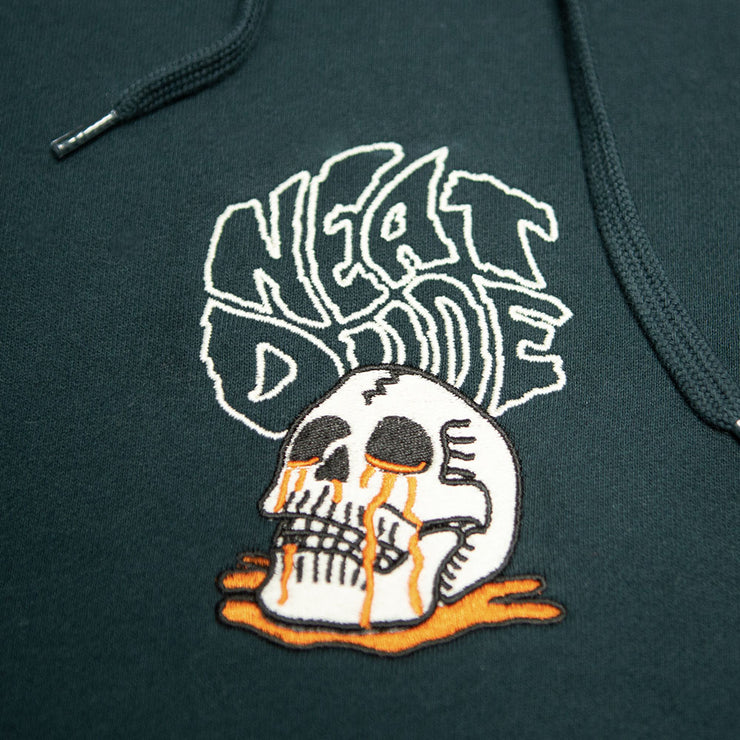 Embroidered Skull Puddle Hoodie