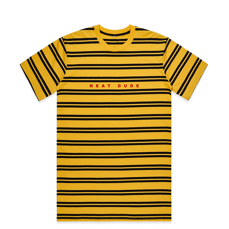 Embroidered Stripe Tee - Yellow/Black