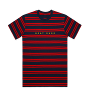 Embroidered Stripe Tee - Red/Navy