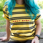 Embroidered Stripe Tee - Yellow/Black