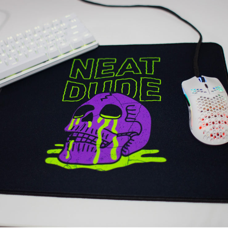 Skull Puddle Mousepad - Purple/Lime